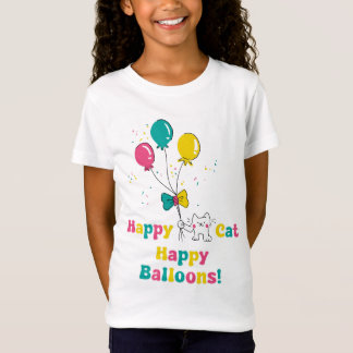Camiseta Feliz Gato, Balões Felizes! 🎈 🐱