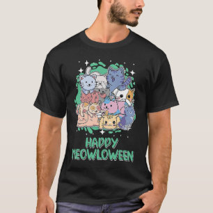 Camiseta Feliz Gato das Meowloween Kitten Gato Assustador M