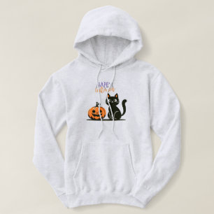 Camiseta Feliz gato de Dia das Bruxas e abóbora