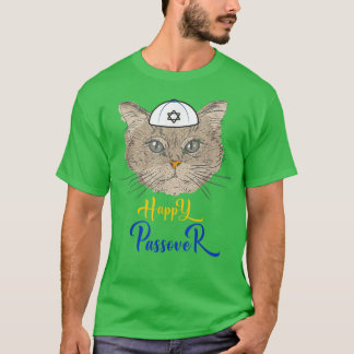 Camiseta Feliz gato de passover engraçado, seder jedesejo h