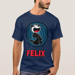 Camiseta Feliz Gato Feli Desenho Círculo Retro Gato Feli Ca