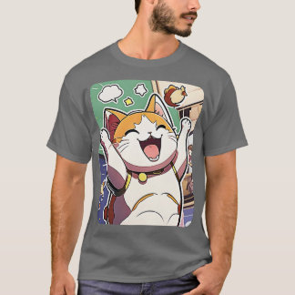 Camiseta Feliz Gato Gato Gato Feliz, Frio