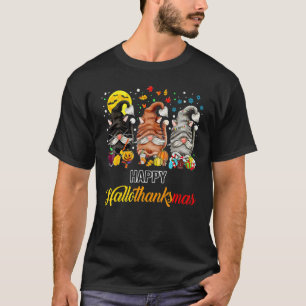 Camiseta Feliz Gato Gnomos Hallothanksmas   Gato