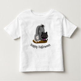 Camiseta Feliz Gato Negro de Halloween, Pedras de Cabeça