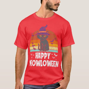 Camiseta Feliz Gato Preto Meowloween No Halloween Vi De Pum