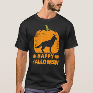 Camiseta Feliz German shepherd de Halloween Boinas de Pumpk