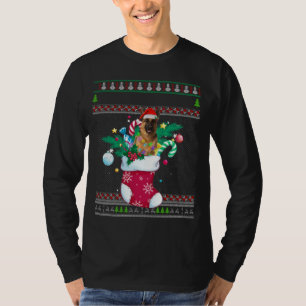 Camiseta Feliz German shepherd De Natal Cachorro Engraçado