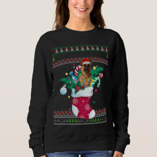 Camiseta Feliz German shepherd De Natal Cachorro Engraçado