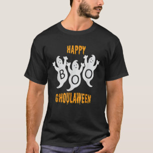 Camiseta Feliz Ghoulabetween Halloween Cute Ghosts Trio Com