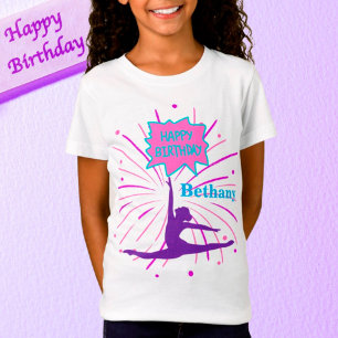 Camiseta Feliz ginástica de aniversário Personalizada