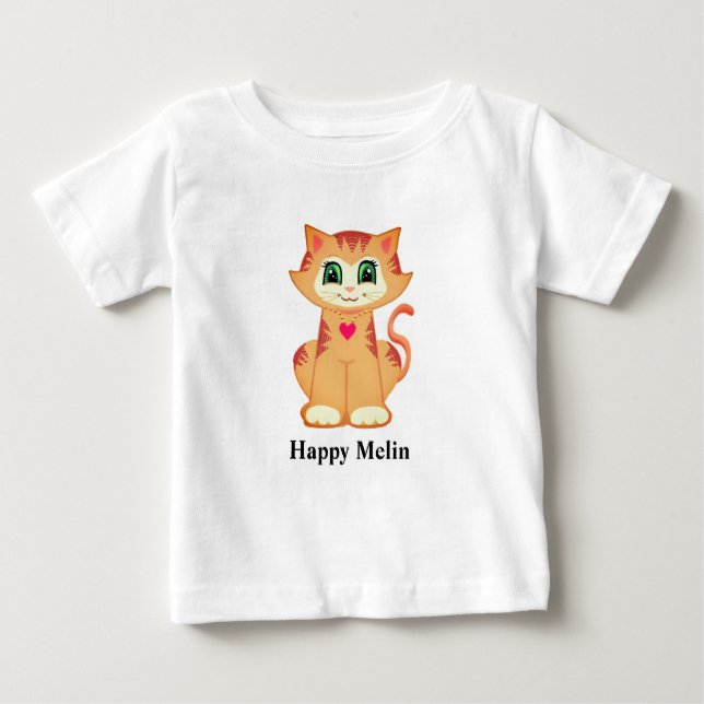 Camiseta Feliz Ginger Kitty Cat (Frente)