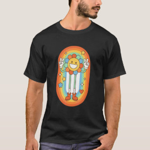 Camiseta Feliz Girassol Groovy 60's 70's Hippie Retro Vint