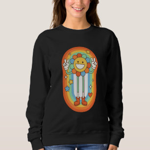 Camiseta Feliz Girassol Groovy 60's 70's Hippie Retro Vint