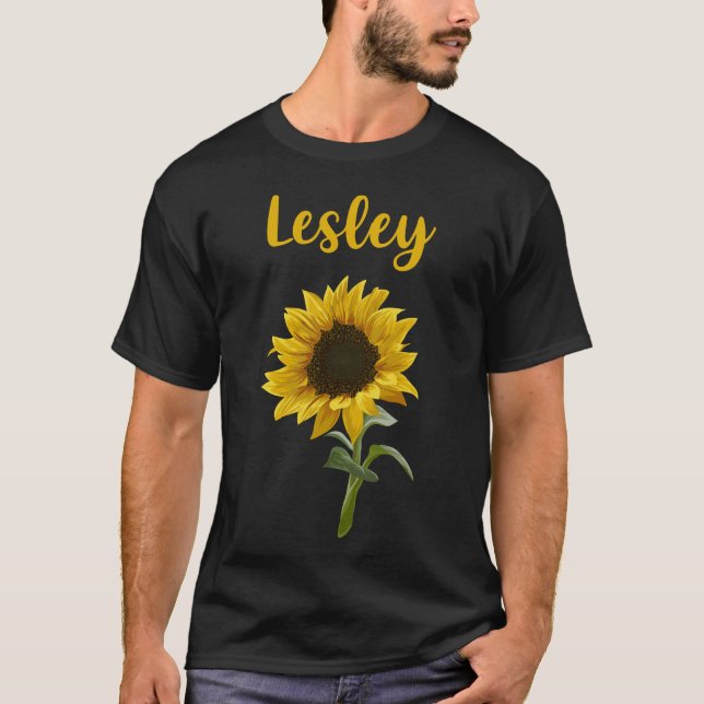Camiseta Feliz Girassol - Nome Lesley (Frente)