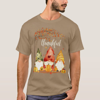 Camiseta Feliz Gnomo Olá outono de outono Thanksgivi
