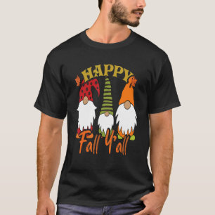 Camiseta Feliz Gnomos Pumpkin Outono Feliz Queda Vocês Todo