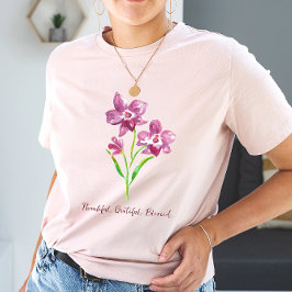 Camiseta Feliz, Grata, Bênção floral