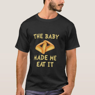 Camiseta Feliz gravidez de Purim O Bebê Me Fez Comer Isso H