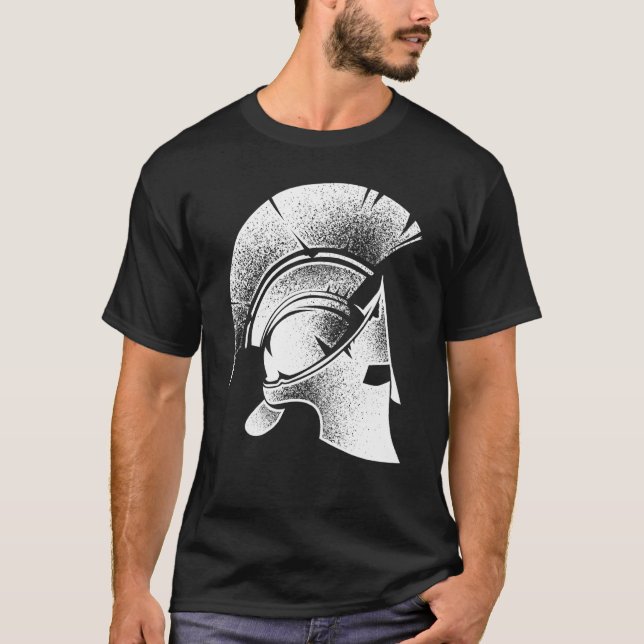 Camiseta Feliz Grego Helmet Grego Gladiador Cute Homens (Frente)