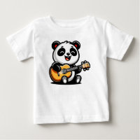 Feliz Guitarista Panda - Design de Música Acústica