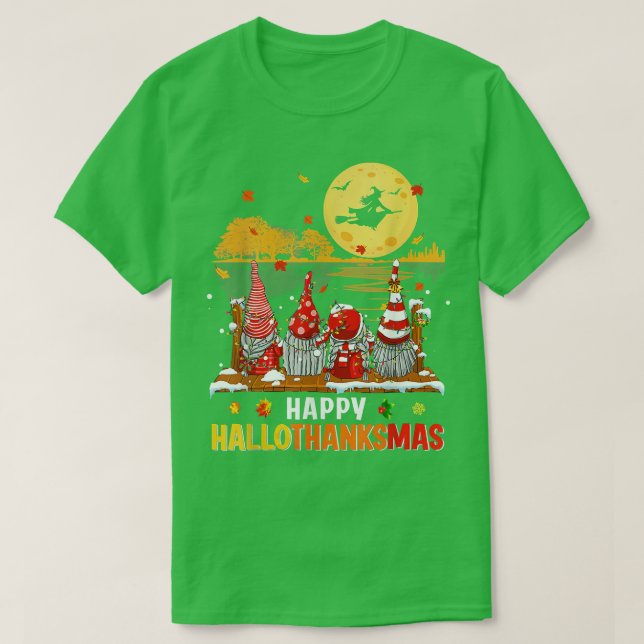 Camiseta Feliz Hallo dos Gnomos das Halloween Obrigado Mas  (Frente do Design)