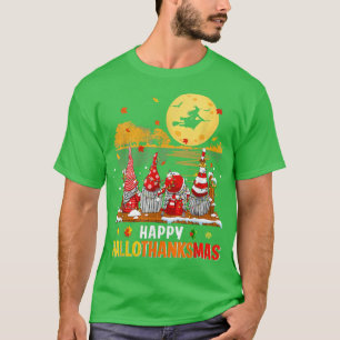 Camiseta Feliz Hallo dos Gnomos das Halloween Obrigado Mas
