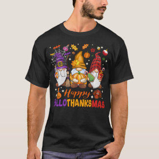 Camiseta Feliz Hallo Obrigados Mas Halloween Ação de Graças
