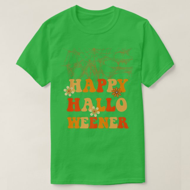 Camiseta Feliz Hallo Weener Halloweener Halloween (Frente do Design)