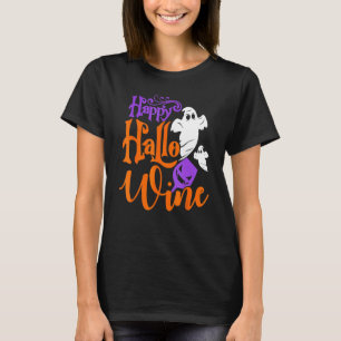 Camiseta Feliz Hallo Wine Halloween Graphic Bebendo