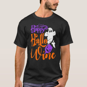 Camiseta Feliz Hallo Wine Halloween Graphic Bebendo