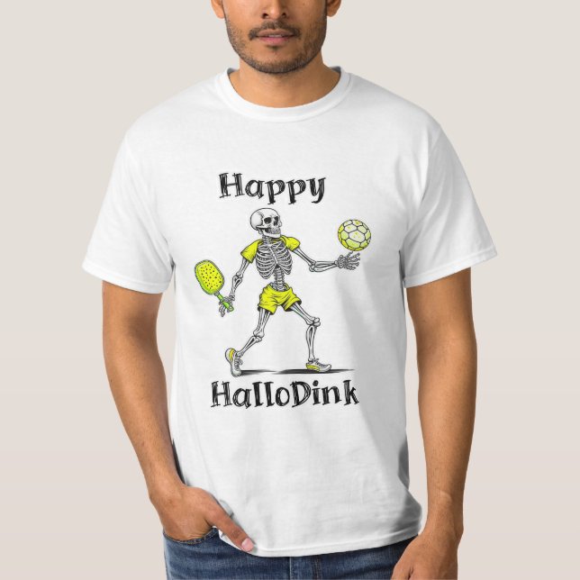Camiseta Feliz Hallodink | Piada de Halloween e Pickleball (Frente)