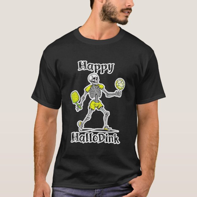 Camiseta Feliz Hallodink | Piada de Halloween e Pickleball (Frente)