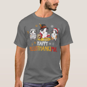 Camiseta Feliz HalloObrigado Mas Guiné Pig Halloween Thanks