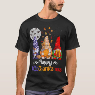 Camiseta Feliz HalloObrigadoMas Gnomos Dia das Bruxas Ação