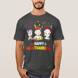 Camiseta Feliz HalloObrigadoMas Papais noeis Viram o Dia da