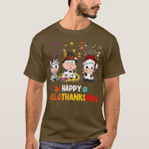 Camiseta Feliz HalloObrigadoMas Papais noeis Viram o Dia da