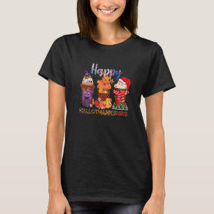 Camiseta Feliz Hallothanksmas Café Obrigados de Dia das Bru