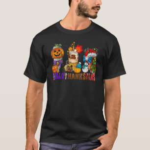 Camiseta Feliz Hallothanksmas Café Obrigados de Dia das Bru