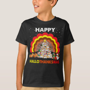 Camiseta Feliz Hallothanksmas Corgi Feliz de Natal