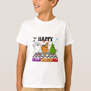 Camiseta Feliz Hallothanksmas Dia das Bruxas Ação de Graças