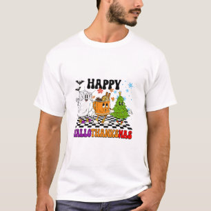Camiseta Feliz Hallothanksmas Dia das Bruxas Ação de Graças