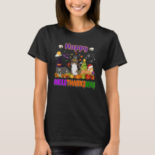 Camiseta Feliz Hallothanksmas Engraçado Gato, Papais noeis