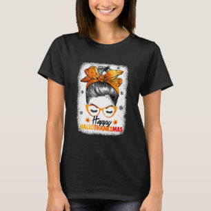 Camiseta Feliz Hallothanksmas Feliz Natal Mensagem