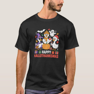 Camiseta Feliz Hallothanksmas Ganso Pato Animal Feriado Fof