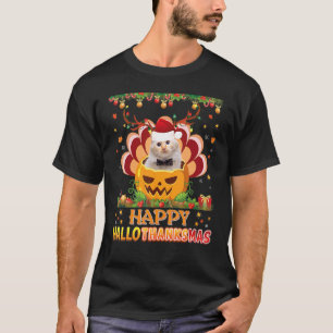 Camiseta Feliz Hallothanksmas Gato Birmanês Halloween Ação