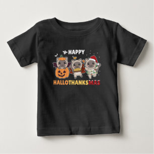 Camiseta Feliz Hallothanksmas Gato Elefante de Natal