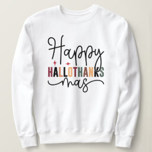 Camiseta Feliz Hallothanksmas Moderno Script Feliz Natal