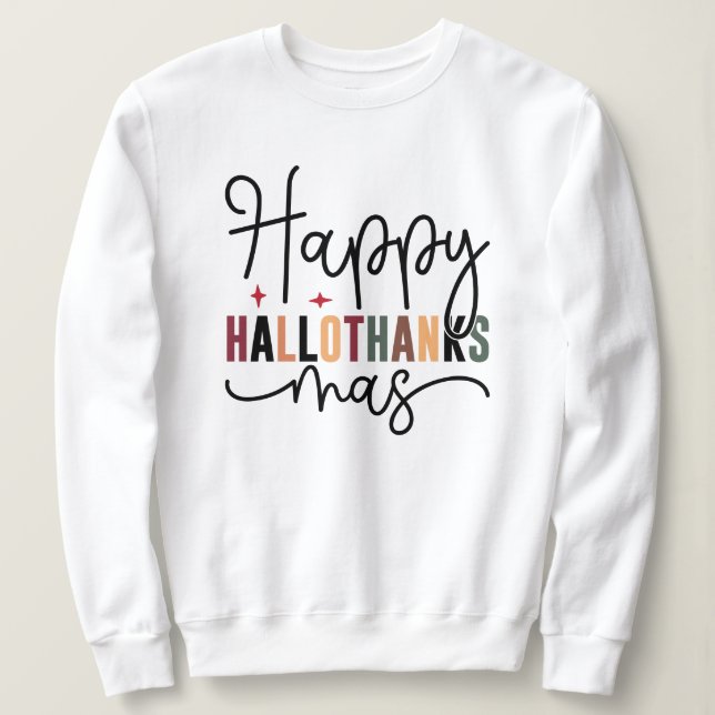 Camiseta Feliz Hallothanksmas Moderno Script Feliz Natal (Frente do Design)