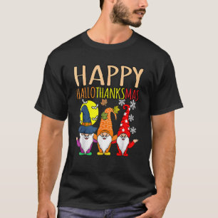 Camiseta Feliz Hallothanksmas Natal Dia das Bruxas Ação de