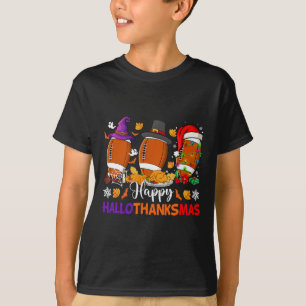 Camiseta Feliz Hallothanksmas Péll Dia das Bruxas Ação de G